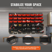 Load image into Gallery viewer, SucceBuy 48pcs Parts Storage Bins Wall Mounted Garage Containers with Wall Panels Tool Organizer for Nuts Bolts Screws Nails