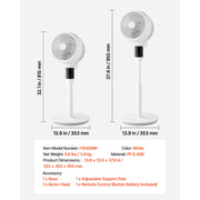 Load image into Gallery viewer, Amocart 7in/9in/18in Pedestal Fan with DC Motor Remote Control 9/12 Speeds & 3/4 Modes Adjustable Height for Home Living Room