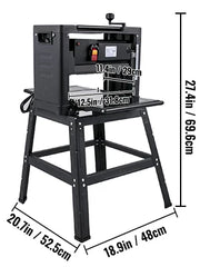 Charger l'image dans la visionneuse de galerie, Amocart Electric Planer 12.5/13 inch Thicknesser Wood Planer With Stand & Dust Exhaust 1800W 8000RPM for Woodworking Power Tool