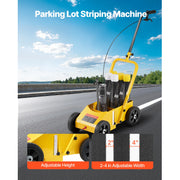 Bild in Galerie-Viewer laden, Amocart Striping Line Marking Machine 24 x 13 x 35.4 in 4-Wheel with 2-4 in Adjustable Width for Roads Lots Sports Field Yellow