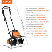 Load image into Gallery viewer, SucceBuy 12 Amp Electric Tiller 18" Tilling Width 3.94" Tilling Depth Corded Electric Tiller/Cultivator Steel Mn Tines Rototille