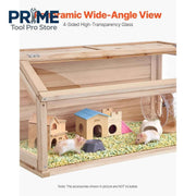 Load image into Gallery viewer, Amocart Wooden Hamster Cage 270° Viewing Hamster Habitat Hamster Cage with Openable Top Ventilated Animal Cage for Gerbils