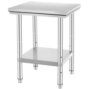 Load image into Gallery viewer, Amocart Stainless Steel Table for Prep & Work Metal Commercial Kitchen Heavy Duty Table with Adjustable Under Shelf and Foot
