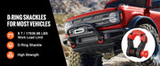 Charger l'image dans la visionneuse de galerie, Amocart 2pcs 3/4" D-Ring Shackle U-Hook Loop Shackles with 7/8" Pin Isolators & Washers for Jeep Off Road Vehicle Recovery