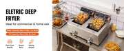 Charger l'image dans la visionneuse de galerie, Amocart 12L Electric Deep Fryer w/Dual Removable Tanks Commercial Countertop Fryer for Chicken French Fries Frying Chips