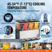 Load image into Gallery viewer, SucceBuy 4 Tanks Commercial Beverage Dispenser 10L/12L Per Tank Juice Dispenser Stainless Steel Ice Tea Drink Machine - AMOCART