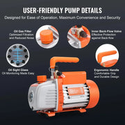 Load image into Gallery viewer, SucceBuy 3.5CFM 4CFM Single Stage Rotary Vane HVAC Air AC Vacuum Pump & A/C Refrigerant Kit Manifold Gauge Set Air Conditioning
