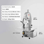 Bild in Galerie-Viewer laden, Amocart Commercial Electric Meat Bandsaw 650W 1800W Stainless Steel Countertop Bone Sawing Machine Frozen Fish Cutter for Pork