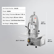 Bild in Galerie-Viewer laden, Amocart Commercial Electric Meat Bandsaw 650W 1800W Stainless Steel Countertop Bone Sawing Machine Frozen Fish Cutter for Pork