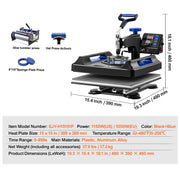 Charger l'image dans la visionneuse de galerie, Amocart Heat Press Machine Heat Transfer Machine 30oz Tumbler Press 360° Swing Away Digital T-Shirt Pressing Coating