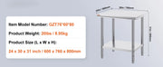 Bild in Galerie-Viewer laden, SucceBuy Stainless Steel Table for Prep & Work Metal Commercial Kitchen Heavy Duty Table with Adjustable Under Shelf and Foot