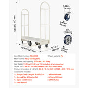Bild in Galerie-Viewer laden, SucceBuy 2000LBS U-Boat Platform Truck Dolly Steel Utility Cart with Detachable Handles Industrial Hand Push Truck for Warehouse