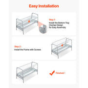 Load image into Gallery viewer, SucceBuy Livestock Hay Feeder 2 in 1 80-Gal Capacity 57.9" Long Goat Pasture Feeding Deeper Feeding Pan for Sheep Sheds Farms - AMOCART