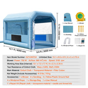 Load image into Gallery viewer, SucceBuy Inflatable Paint Booth Inflatable Spray Booth with Powerful Blowers and Air Filter System Portable Car Paint Booth