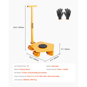 Load image into Gallery viewer, SucceBuy 8800 lbs Machinery Moving Skat Dolly with 360° Cap & PU Swivel Rollers Industrial Machine Mover for Warehouse Workshop - AMOCART