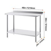 Bild in Galerie-Viewer laden, Amocart Stainless Steel Work Table Commercial Heavy Duty Food Prep Worktable with Adjustable Height for Restaurant Home