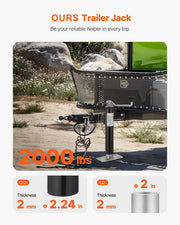 Load image into Gallery viewer, Amocart 2000 lbs Trailer Jack Stand 10" Lift Weld-on Pipe-Mount Bracket Support Legs Corner Steady Camper Parts for RV Yacht