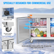 Load image into Gallery viewer, SucceBuy 72" Commercial Refrigerator Sandwich & Salad Prep Table 20Cu.Ft Food Prep Frost Free Refrigerator for Restaurant Bar