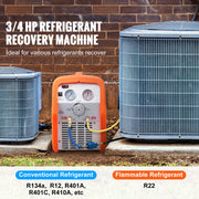 Load image into Gallery viewer, SucceBuy 3/4 1HP Refrigerant Recovery Machine Portable AC Recovery Machine 60Hz Recovery Machine HVAC for Car Air Conditioning