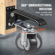 Load image into Gallery viewer, SucceBuy 165 lbs 2.5" Set of 4 Workbench Caster Wheels Side Mounted Retractable Stepdown Wheel 360° Swivel for Tables Equipment
