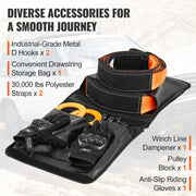 Bild in Galerie-Viewer laden, Amocart Off-Road Winch Recovery Kit with 30000Lbs Tow Straps & D-Ring Shackles Snatch Block Storage Bag for ATV Jeep Truck