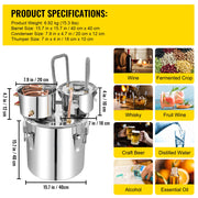 Charger l'image dans la visionneuse de galerie, Amocart 50L Alcohol Water Distiller Bottle Moonshine Equipment Stainless Steel Brewing Machine for Whisky Wine Beer Dispenser