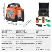 Bild in Galerie-Viewer laden, SucceBuy Laser Level 360 Degree Self Leveling Red Cross Line Laser 5 Rotation Speeds & 4 Scanning Angles Adjustment Waterproof