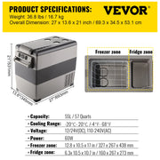 Load image into Gallery viewer, SucceBuy 20L22L35L45L55L Car Refrigerator Mini Fridge Freezer Portable Compressor Cooler 12/24V DC 110-240V Ice Box for Camping