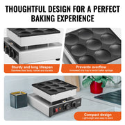Bild in Galerie-Viewer laden, Amocart Dutch Pancake Maker 9PCS Diameter Dorayaki Baker Machine Commercial Electric Poffertjes Grill Non-stick Stainless Steel