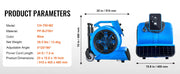 Charger l'image dans la visionneuse de galerie, Amocart Floor Blower 1360 RPM 600 CFM Air Mover for Drying and Cooling Portable Dryer for Janitorial Home Plumbing Commercial
