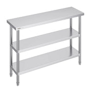 Load image into Gallery viewer, SucceBuy Stainless Steel Food Prep Table Commercial Kitchen Worktable w/Adjustable Undershelf Heavy Duty Prep Table Metal Table