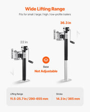 Bild in Galerie-Viewer laden, Amocart 5000Lbs Trailer Jack Dynamic Swivel Bolt-on 11.5 to 25.7in Lift Trailer Jack Stand with Handle RV Horse Yacht Trailer