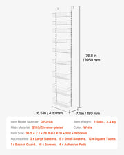 Load image into Gallery viewer, SucceBuy 6/8/9/10 Tier Over the Door Pantry Organizer Heavy-Duty Steel Hanging Spice Rack, Adjustable Wall Seasoning Shelves