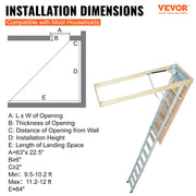 Load image into Gallery viewer, Amocart Attic Ladder Foldable 350pound 22.5" x 63" Multi-Purpose Aluminium Extension Light Fits 9.5'-12' Ceiling Heights