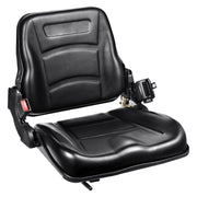 Bild in Galerie-Viewer laden, SucceBuy Universal Forklift Seat Fold Down Tractor Seat with Adjustable Angle Back and Micro Switch Comfortable Forklift Seat