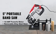Load image into Gallery viewer, SucceBuy Portable BandSaw 5Inch Cutting Capacity Cordless Variable Speed 10Amp Motor Deep Cut Bandsaw for Metal Wood Pipes Rebar