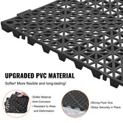 Load image into Gallery viewer, SucceBuy Interlocking Tile 12/50/55PCS 12"x12" Splicing Soft PVC Drainage Floor Tiles Non-Slip Drainage Holes for Bathroom Pool