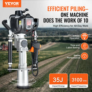 Load image into Gallery viewer, Amocart 37.77cc Gas-Powered T Post Driver 4-Stroke Engine Gasoline Fence Piling Pounder with 3 Post Driving Head(45/55/88 mm)
