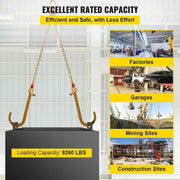 Load image into Gallery viewer, Amocart G80 V Bridle Chain 5/16" x 2' Towing Chain Bridle with 15" J & T & Grab Hooks Chain Bridle for Flatbed Truck Transport