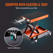 Bild in Galerie-Viewer laden, SucceBuy Motorcycle Lift 1100 LBS Motorcycle Lift Scissor Lift Jack with Dolly&Hand Crank Center Hoist Crank Stand for Motorbike