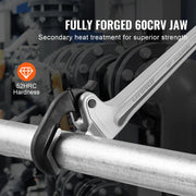 Load image into Gallery viewer, SucceBuy Pipe Wrench 18"Aluminum Straight Pipe Wrench Automatic Jaw Adjustment Adjustable Plumbing Wrench Easy to Carry for Pipe - AMOCART