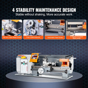 Load image into Gallery viewer, SucceBuy Metal Lathe Machine 7'' x 13.78'' 0-2200 RPM Continuously Variable Speed 500W & Tool Box for Processing Precision Parts
