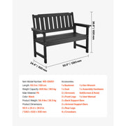 Load image into Gallery viewer, Outdoor Bench Wooden Metal Garden Bench for Outdoors 480 lbs Load Capacity Bench Outdoor Garden Park Bench
