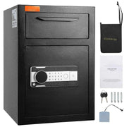 Load image into Gallery viewer, Amocart 1.7/2.5Cub Depository Safe Deposit Safe Electronic Code Lock&2 Keys Business Drop Slot Safe for Cash Mail in Home Hotle