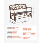 Load image into Gallery viewer, Outdoor Bench Wooden Metal Garden Bench for Outdoors 480 lbs Load Capacity Bench Outdoor Garden Park Bench