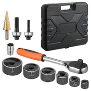 Load image into Gallery viewer, SucceBuy Knockout Punch Set 1/2 to 2 in SLUG-Buster Ratchet Knockout Set for Aluminum Mild steel Fiberglass Plastics 6 Die Sizes - AMOCART