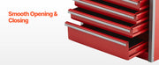 Load image into Gallery viewer, Amocart 5-Drawer 8.6in Metal Tool Box Red/Black Portable Small Tool Chest with PP Feet Pads for Garage Workshop Tools Storage