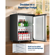 Load image into Gallery viewer, SucceBuy Beer Kegerator Triple/Dual Tap Home Draft Beer Dispenser for Ball Lock Full Size Keg Refrigerator w/ 5lbs CO2 Tank 162L - AMOCART