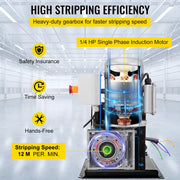 Load image into Gallery viewer, SucceBuy Electric Wire Stripping Machine 370W 1.5mm-38mm Cable Stripper Peeling 11 Channels & 10 Blades Removing Plastic Rubber
