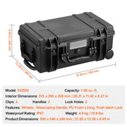 Load image into Gallery viewer, SucceBuy IP67 Weatherproof Hard Case Heavy Duty Protective Case w/ Pre-cut Foam and Handles for Travel Hunting Military Cameras - AMOCART